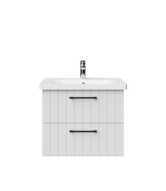 CREAVIT Wastafelonderkast Ribbelfront Creavit D10 60cm Wit - 2 lades