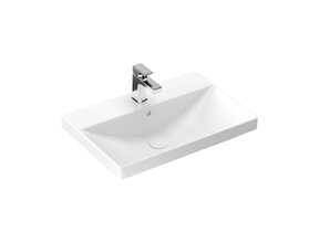 Wastafel Alba 61x40x6 cm Glans Wit Keramiek met kraangat