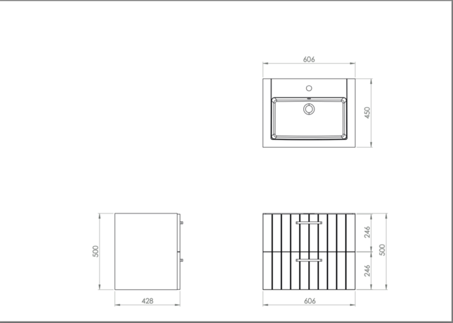 Wastafel Creavit Eksen 65x45x4 cm Glans Wit Keramiek met kraangat