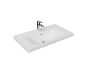 Wastafel Creavit Eksen 80x45x4 cm Glans Wit Keramiek met kraangat