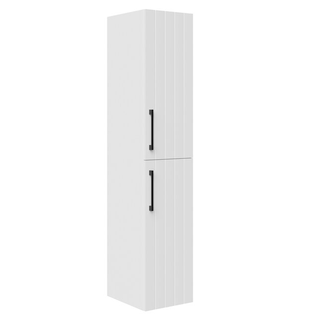 Badkamerkast Ribbelfront D10 Wit 150cm 2 deuren  met grepen Softclose