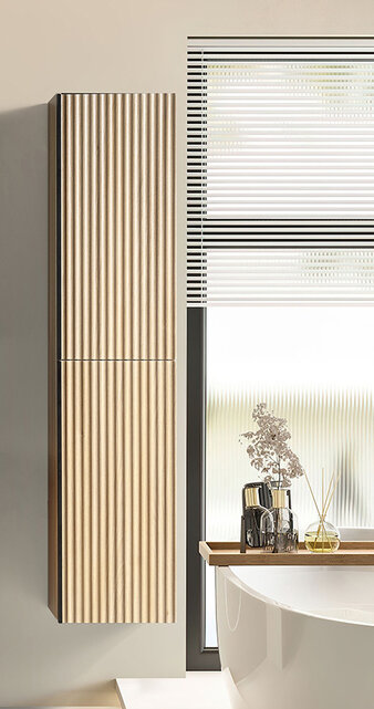 Ribbella Kolomkast naturel eik met 2 deuren 160x36x30 cm - 38.3539