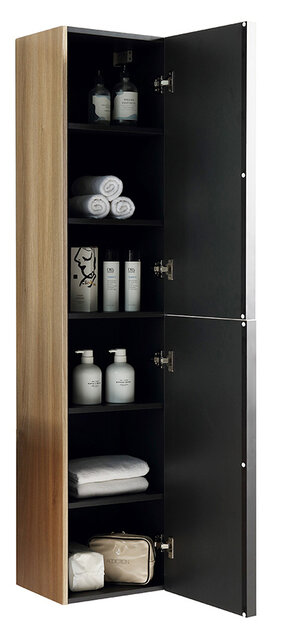 Ribbella Kolomkast naturel eik met 2 deuren 160x36x30 cm - 38.3539