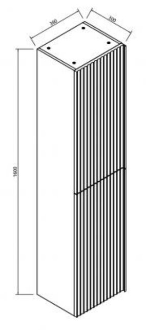 Ribbella Kolomkast naturel eik met 2 deuren 160x36x30 cm - 38.3539