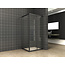 Wiesbaden Douchecabine Skyline 100x80cm Mat Zwart - Schuifdeur - 8mm Helder glas met Nano-coating - 20.3745
