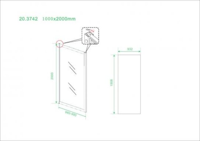 Douchecabine Skyline 100x100cm Mat Zwart - Schuifdeur - 8mm Helder glas met Nano-coating - 20.3745