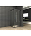 Douchecabine Skyline 140x90cm Mat Zwart - Schuifdeur - 8mm Helder glas met Nano-coating - 20.3745