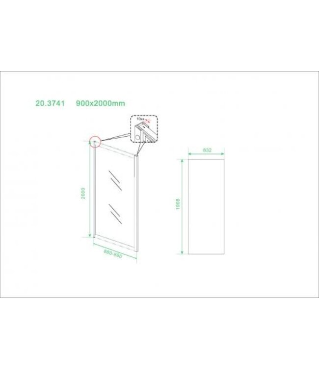 Douchecabine Skyline 140x90cm Mat Zwart - Schuifdeur - 8mm Helder glas met Nano-coating - 20.3745