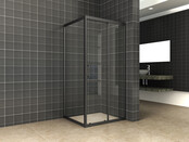 Douchecabine Skyline 140x100cm Mat Zwart - Schuifdeur - 8mm Helder glas met Nano-coating - 20.3745 Douchecabine Skyline 140x100cm Mat Zwart - Schuifdeur - 8mm Helder glas met Nano-coating - 20.3745