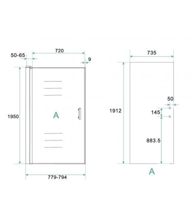 Douchedeur Cerra eco nisdeur 80 x 195 x 6 mm helder glas/chroom - 20.4020