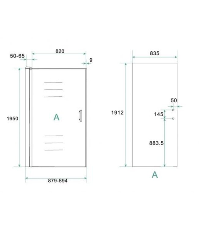 Douchedeur Cerra eco nisdeur 90 x 195 x 6 mm helder glas/chroom - 20.4021