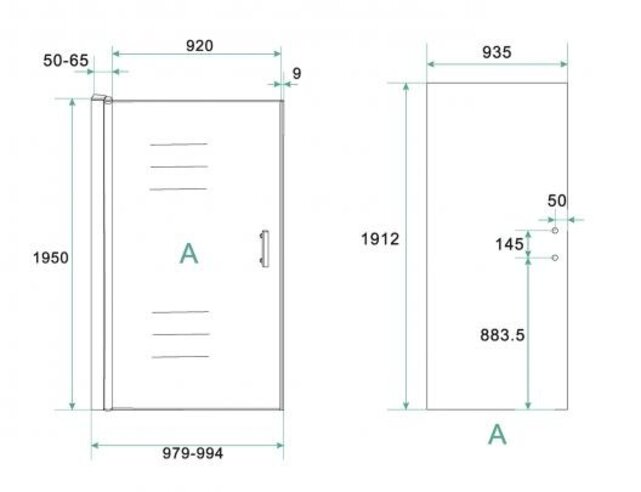 Douchedeur Cerra eco nisdeur 100 x 195 x 6 mm helder glas/chroom - 20.4022