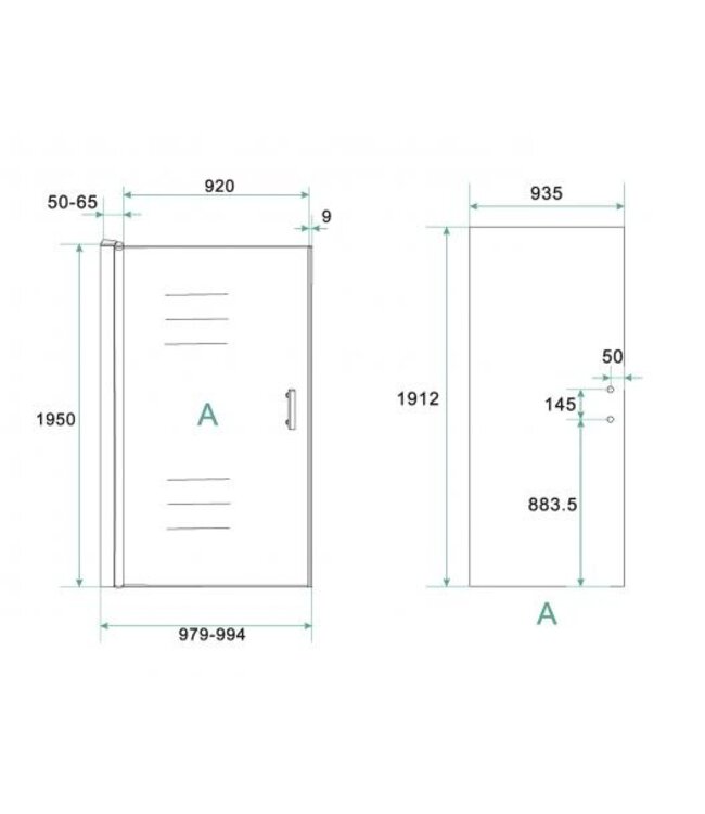 Douchedeur Cerra eco nisdeur 100 x 195 x 6 mm helder glas/chroom - 20.4022