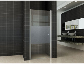 Douchedeur Partly 70 x 200 x 8mm melkglas middenband/chroom L/R nano helder glas - 20.4225