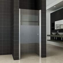 Douchedeur Partly 80 x 200 x 8mm melkglas middenband/chroom L/R nano helder glas - 20.4230