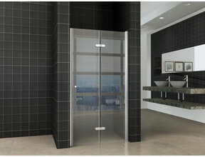 Douchedeur Vouwbaar Maki Rechts 100x200cm - 8mm helderglas met nano-coating Chroom - 20.3725