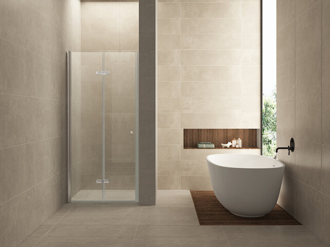 Douchedeur Vouwbaar Maki Rechts 100x200cm - 8mm helderglas met nano-coating Chroom - 20.3725