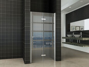 Douchedeur Vouwbaar Maki Links 100x200cm - 8mm helderglas met nano-coating Chroom - 20.3724