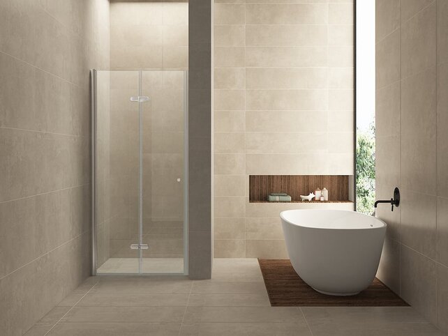 Douchedeur Vouwbaar Maki Links 100x200cm - 8mm helderglas met nano-coating Chroom - 20.3724