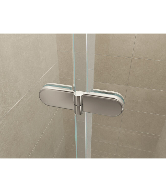 Wiesbaden Douchedeur Vouwbaar Maki Rechts 100x200cm - 8mm helderglas met nano-coating Chroom - 20.3725