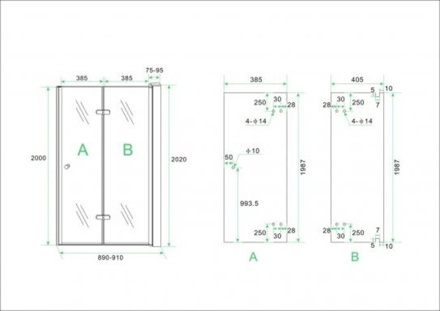 Douchedeur Vouwbaar Maki Rechts 90x200cm - 8mm helderglas met nano-coating Chroom - 20.3723 Douchedeur Vouwbaar Maki Rechts 90x200cm - 8mm helderglas met nano-coating Chroom - 20.3723