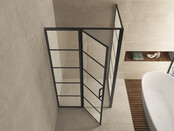 Douchecabine Zwart met Raster Horizon 80x80x200cm - Draaideur - 8mm Helder glas met Nano-coating - 20.5010 Douchecabine Zwart met Raster Horizon 80x80x200cm - Draaideur - 8mm Helder glas met Nano-coating - 20.5010