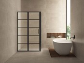 Douchecabine Zwart met Raster Horizon 80x120x200cm - Draaideur - 8mm Helder glas met Nano-coating - 20.5010