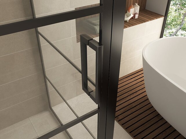 Douchecabine Zwart met Raster Horizon 90x100x200cm - Draaideur - 8mm Helder glas met Nano-coating - 20.5010 Douchecabine Zwart met Raster Horizon 90x100x200cm - Draaideur - 8mm Helder glas met Nano-coating - 20.5010