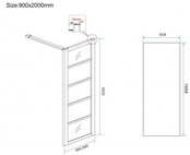 Douchecabine Zwart met Raster Horizon 80x90x200cm - Draaideur - 8mm Helder glas met Nano-coating - 20.5010