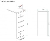 Douchecabine Zwart met Raster Horizon 80x120x200cm - Draaideur - 8mm Helder glas met Nano-coating - 20.5010