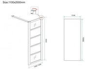 Douchecabine Zwart met Raster Horizon 110x110x200cm - Draaideur - 8mm Helder glas met Nano-coating - 20.5010