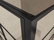 Douchecabine Zwart met Raster Horizon 120x90x200cm - Draaideur - 8mm Helder glas met Nano-coating - 20.5010