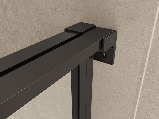 Douchecabine Zwart met Raster Horizon 130x100x200cm - Draaideur - 8mm Helder glas met Nano-coating - 20.5010