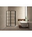 Douchecabine Zwart met Raster Horizon 140x110x200cm - Draaideur - 8mm Helder glas met Nano-coating - 20.5010