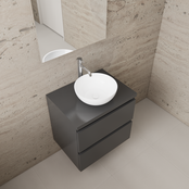 Badkamermeubel Gliss Project 60cm⎢Hoogglans Antraciet⎢Onderkast met topblad