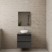 Badkamermeubel Gliss Project 60cm⎢Hoogglans Antraciet⎢Onderkast met topblad