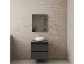 Badkamermeubel Gliss Project 60cm⎢Hoogglans Antraciet⎢Onderkast met topblad