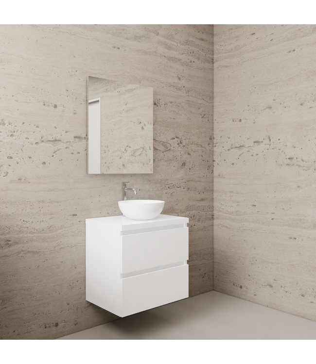 Badkamermeubel Gliss Project 60cm⎢Hoogglans Wit⎢Onderkast met topblad