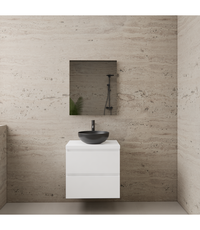 Badkamermeubel Gliss Project 60cm⎢Hoogglans Wit⎢Onderkast met topblad