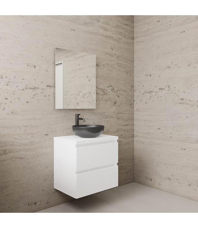 Badkamermeubel Gliss Project 60cm⎢Hoogglans Wit⎢Onderkast met topblad