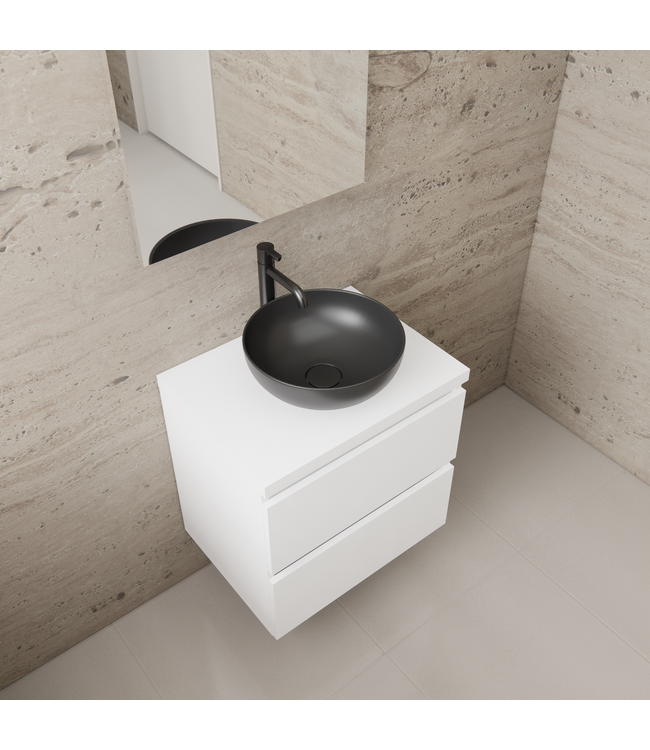 Badkamermeubel Gliss Project 60cm⎢Hoogglans Wit⎢Onderkast met topblad