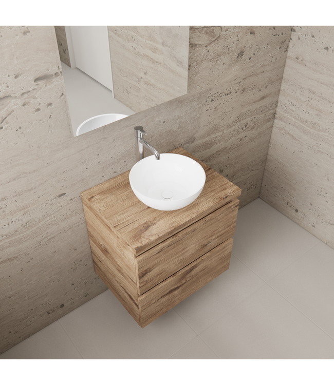 Badkamermeubel Gliss Project 60cm⎢Wellington Oak⎢Onderkast met topblad