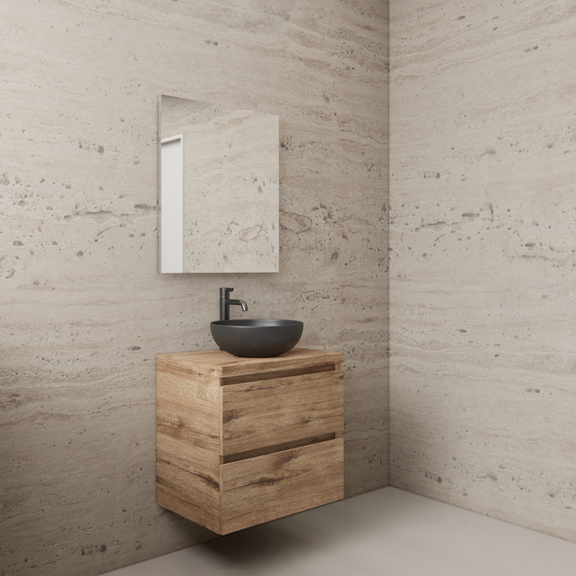 Badkamermeubel Gliss Project 60cm⎢Wellington Oak⎢Onderkast met topblad