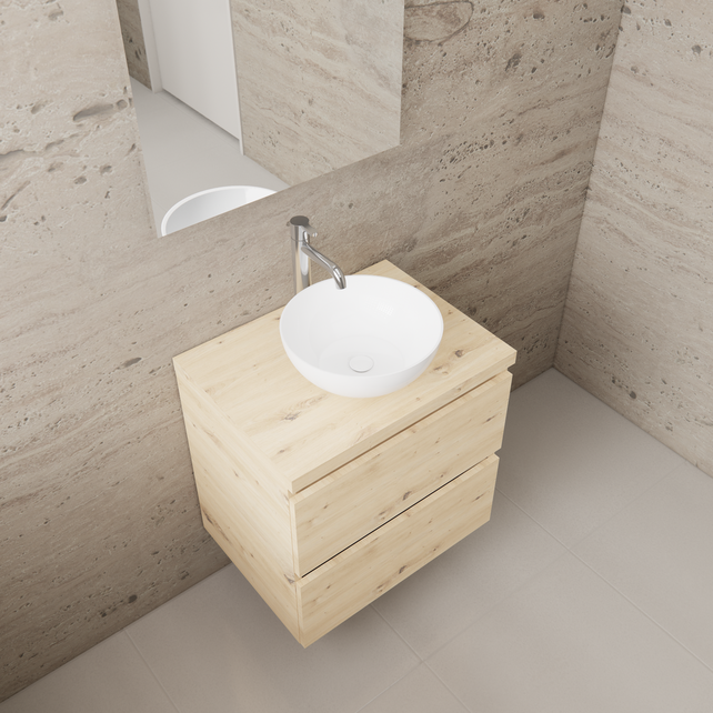 Badkamermeubel Gliss Project 60cm⎢Artisan Oak⎢Onderkast met topblad