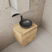 Badkamermeubel Gliss Project 60cm⎢Dakota Oak⎢Onderkast met topblad Badkamermeubel Gliss Project 60cm⎢Dakota Oak⎢Onderkast met topblad