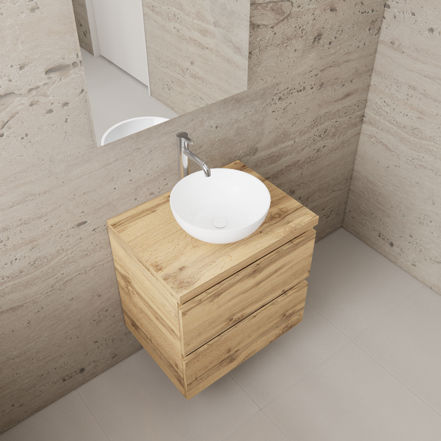 Badkamermeubel Gliss Project 60cm⎢Dakota Oak⎢Onderkast met topblad Badkamermeubel Gliss Project 60cm⎢Dakota Oak⎢Onderkast met topblad