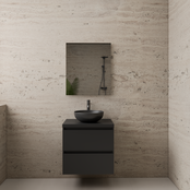 Badkamermeubel Gliss Project 60cm⎢Mat Zwart⎢Onderkast met topblad