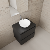 Badkamermeubel Gliss Project 60cm⎢Mat Zwart⎢Onderkast met topblad