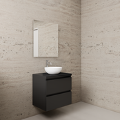 Badkamermeubel Gliss Project 60cm⎢Mat Zwart⎢Onderkast met topblad