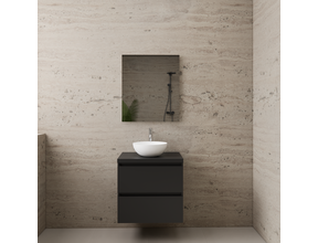 Badkamermeubel Gliss Project 60cm⎢Mat Zwart⎢Onderkast met topblad